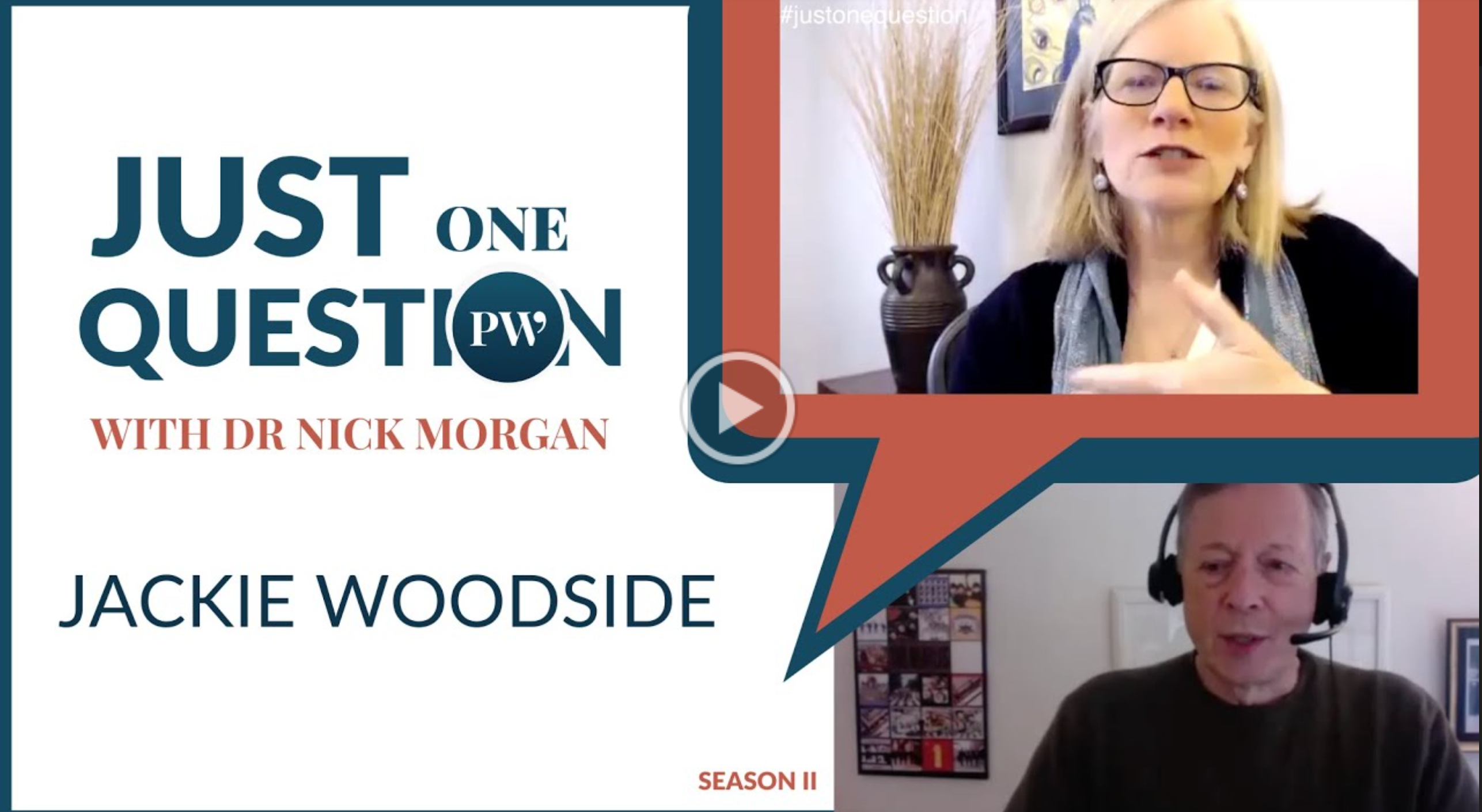 Just One Question Podcast with Dr. Morgan Morgan and Guest Jackie Woodside!